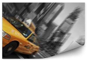 Nowy Jork czarno-białe zdjęcie ruch żółta taksówka Fotopeta Nowy Jork czarno-białe zdjęcie ruch żółta taksówka