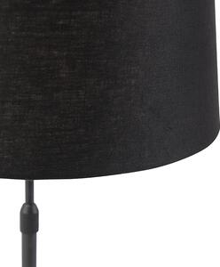Lampa stołowa regulowana czarna klosz lniany czarny 35cm - Parte Oswietlenie wewnetrzne
