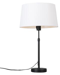 Lampa stołowa regulowana czarna klosz biały 35cm - Parte Oswietlenie wewnetrzne