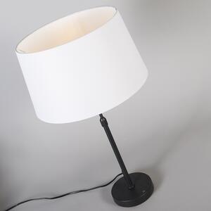 Lampa stołowa regulowana czarna klosz biały 35cm - Parte Oswietlenie wewnetrzne