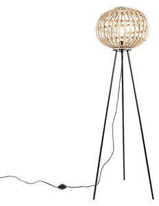 Wiejska bambusowa lampa podłogowa - Canna Oswietlenie wewnetrzne