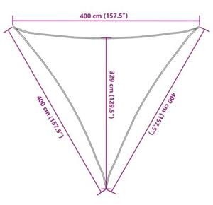 Żagiel przeciwsłoneczny, 160 g/m², beżowy, 4x4x4 m, hdpe