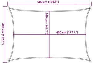 Żagiel przeciwsłoneczny, 160 g/m², jasnoszary, 4x5 m, hdpe