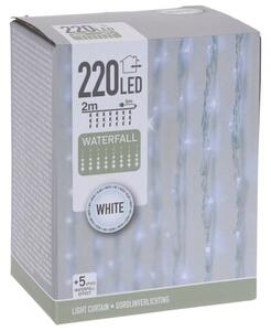 Bożonarodzeniowa zasłona świetlna Spadający deszcz 2 x 1 m, 220 LED, zimny biały