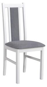 MebleMWM Krzesło drewniane BOS 14 Biały tkanina szara / Outlet