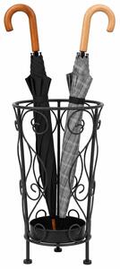 Czarny metalowy stojak na parasole w stylu vintage F0-E65