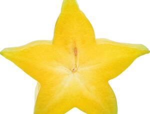 Tropikalne owoce kształt gwiazda białe tło Fototapeta tropikalne owoce kształt gwiazda białe tło