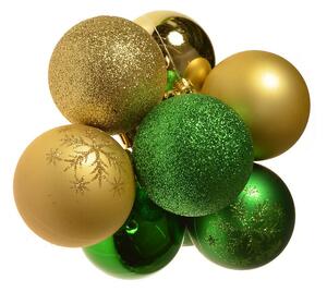 Zestaw ozdób bożonarodzeniowych Becca, 16 szt., śr. 6 cm, złoty i zielony
