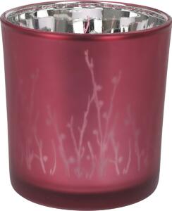 Świecznik szklany Meissa, różowy, 7 x 8 cm