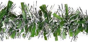 Bożonarodzeniowy łańcuch Chunky zielono-srebrny, 500 cm