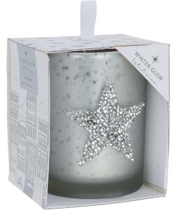 Bożonarodzeniowa świeczka dekoracyjna Star, 8 x 10 cm, srebrny