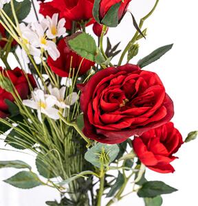 Sztuczny bukiet róży i maków, 27 x 72 x 12 cm
