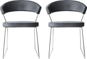 Designerskie szare krzesła New York CB1022-LH - 2 sztuki