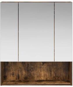 Szafka z lustrem do łazienki dąb wędzony 60 x 14.5 x 70 cm