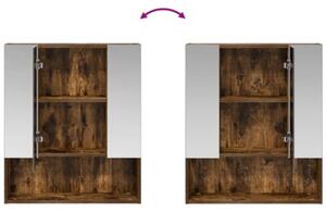 Szafka z lustrem do łazienki dąb wędzony 60 x 14.5 x 70 cm