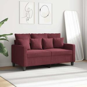 Sofa 2-osobowa, winna czerwieÅ, 120 cm, tapicerowana tkaninÄ