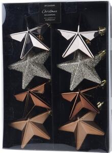 Zestaw ozdób bożonarodzeniowych Gwiazdy Ribera brązowy, śr. 6,5 cm, 8 szt