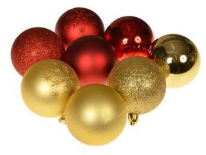 Zestaw ozdób bożonarodzeniowych Becca, 16 szt., śr. 6 cm, złoty i czerwony