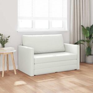 Sofa bed biaÅy 124 x 71 x 78 cm sztuczna skÃ³ra