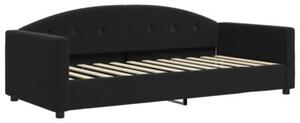 Sofa rozsuwana z szufladami, czarna, 90x200 cm, aksamit