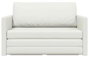 Sofa bed biaÅy 124 x 71 x 78 cm sztuczna skÃ³ra