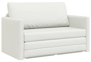 Sofa bed biaÅy 124 x 71 x 78 cm sztuczna skÃ³ra