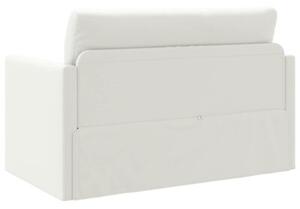 Sofa bed biaÅy 124 x 71 x 78 cm sztuczna skÃ³ra