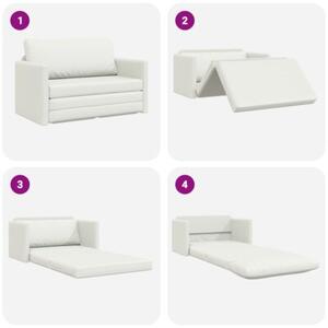 Sofa bed biaÅy 124 x 71 x 78 cm sztuczna skÃ³ra