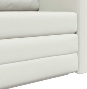 Sofa bed biaÅy 124 x 71 x 78 cm sztuczna skÃ³ra