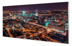 Szkło do Kuchni na Ścianę Nocna Panorama Stolicy