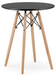 Czarny okrągły stół do nowoczesnego salonu - Emodi 3X