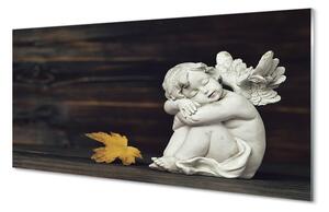 Obraz na szkle Śpiący anioł liść deski