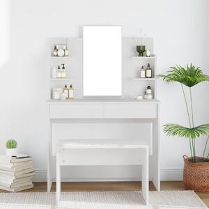Toaletka z lustrem, biała, 96x40x142 cm