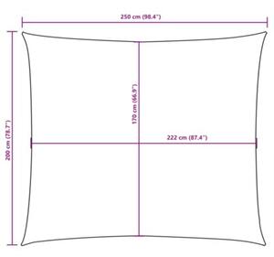 Prostokątny żagiel ogrodowy, tkanina oxford, 2x2,5 m, czerwony
