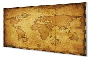 Szklany Panel Mapa z Efektem Nadpalenia
