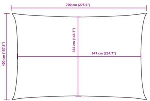 Prostokątny żagiel ogrodowy, tkanina oxford, 4x7 m, brązowy