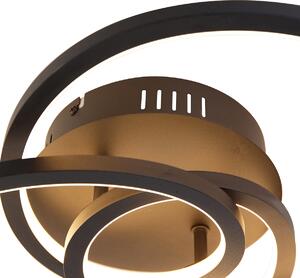 Lampa sufitowa czarna 45 cm z diodą LED 3 stopnie ściemniania - Rowin Oswietlenie wewnetrzne