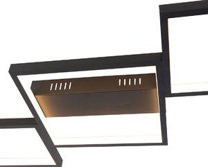 Lampa sufitowa czarna z diodą LED 3-stopniowa ściemnialna 5-punktowa - Lejo Oswietlenie wewnetrzne