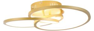 Lampa sufitowa złota 45 cm z 3-stopniową regulacją ściemniania LED - Rowin Oswietlenie wewnetrzne