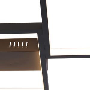 Lampa sufitowa czarna z diodą LED 3-stopniowa ściemnialna 5-punktowa - Lejo Oswietlenie wewnetrzne