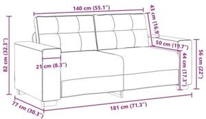 Sofa dwuosobowa, wino czerwone, 180x77x82 cm, tkanina