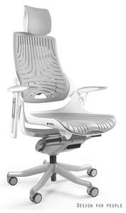 Fotel biurowy WAU biały/szary elastomer UNIQUE