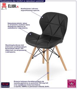 Czarne tapicerowane krzesło w stylu nowoczesnym - Zeno 3X
