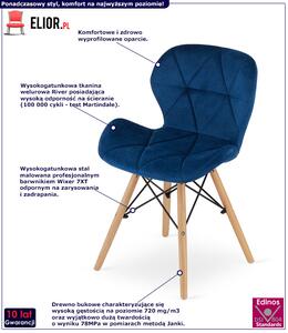 Granatowe krzesło tapicerowane do jadalni - Zeno 4X