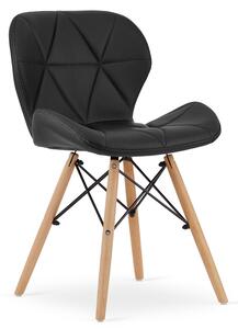 Czarne tapicerowane krzesło w stylu nowoczesnym - Zeno 3X