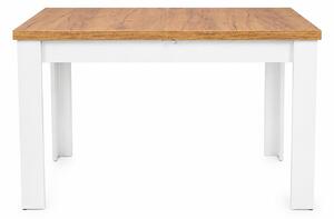 Stół rozkładany INSPIRO C-2, wymiary: 120–160 × 80 cm, blat z drewna dębowego, nogi białe