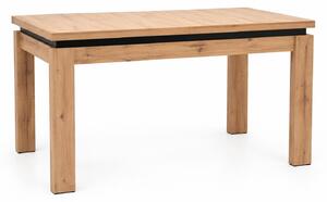 Stół rozkładany INSPIRO C-6, wymiary: 120–160 × 80 cm, blat z drewna dębowego w wykończeniu Artisan, nogi czarne