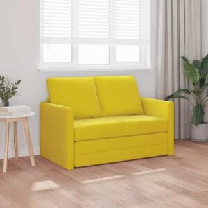 Sofa podÅogowa 2-w-1, ciemnoÅ¼Ã³Åta, 122x204x55 cm, aksamit