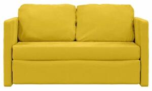 Sofa podÅogowa 2-w-1, ciemnoÅ¼Ã³Åta, 122x204x55 cm, aksamit