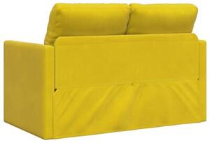 Sofa podÅogowa 2-w-1, ciemnoÅ¼Ã³Åta, 122x204x55 cm, aksamit